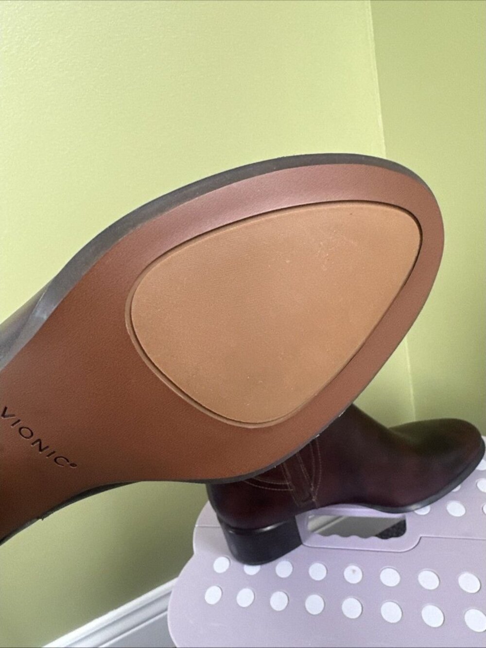 Vionic Kamryn Ankle Boots Brown 7.5 Leather Side Zip - Picture 8 of 8